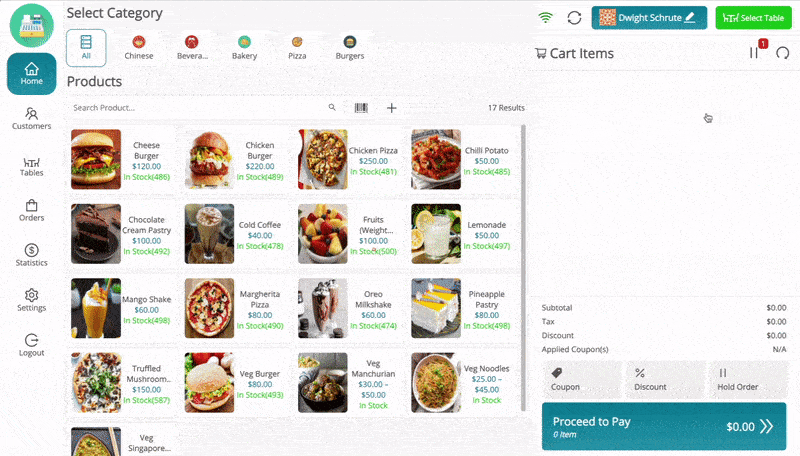 Restaurant-Cafe Outlet Workflow