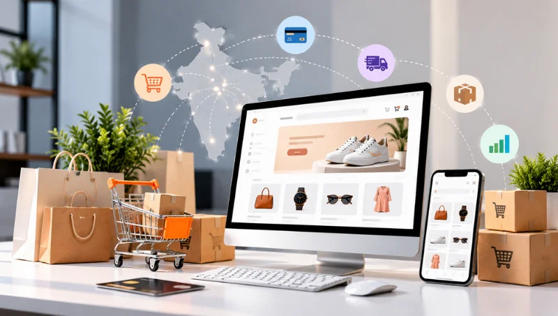 Custom ecommerce web development in India for online store design and management