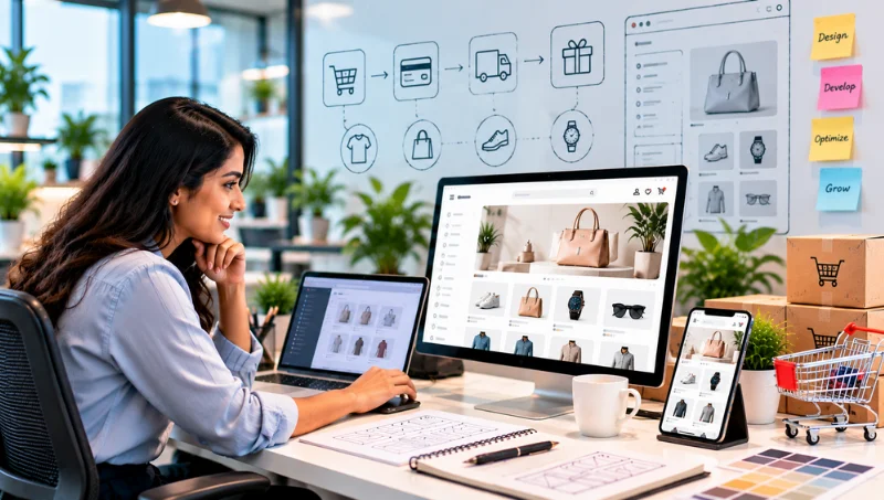 Custom ecommerce website development solutions for businesses in Noida by EchoPx