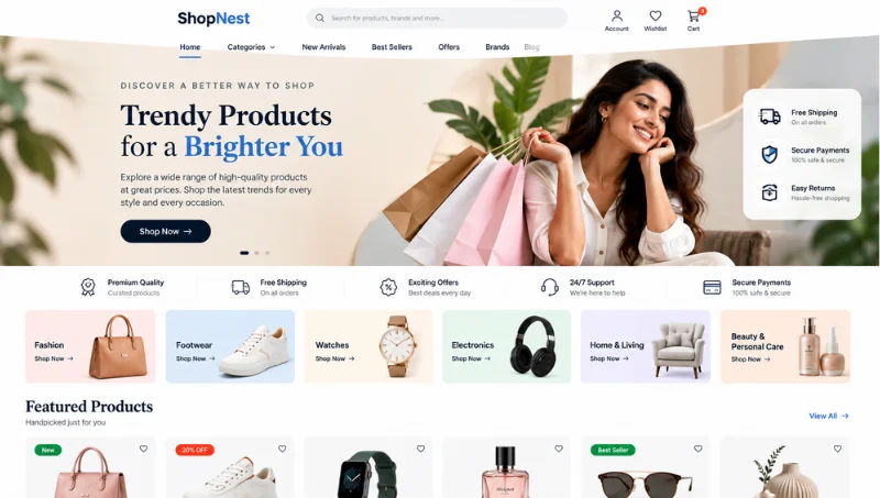Homepage Design for Ecommerce - EchoPx Homepage design for ecommerce by EchoPx