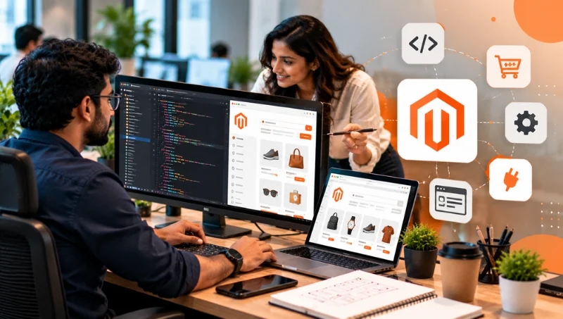 Magento programmer in Bangalore working on a custom Magento store
